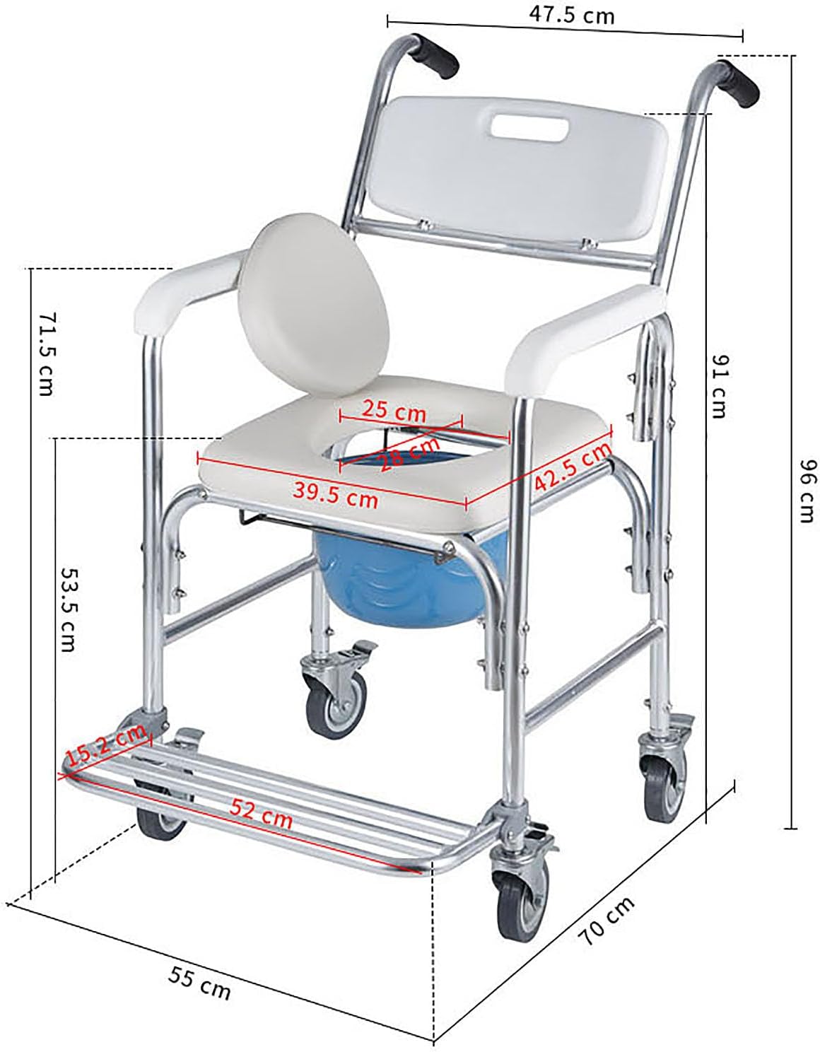 Silla de baño - detalle asiento acolchado